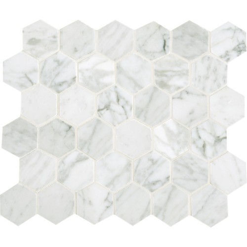 Carrara White Hexagon 12x24